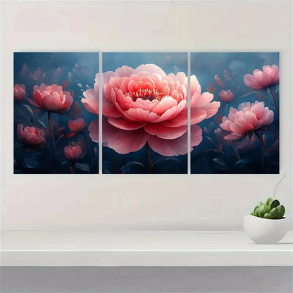 3pcs Large Floral Painting Prints DF    Wall Art Set Canvas Framed 40x60cm - High Quality Print 100% Australian Made Wall Canvas Ready to Hang