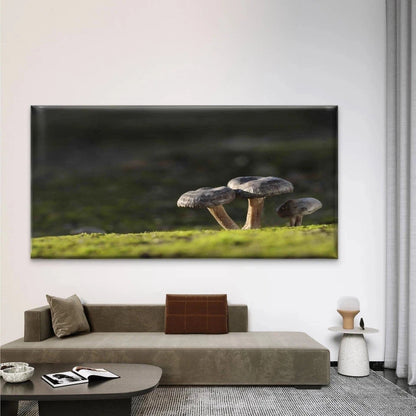 Edible Mushrooms Grass Forest Wall Art Canvas Office Home Room Framed 120x60cm