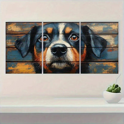 3pcs Moody Animal Rustic Vintage Dog Metal Print Ready to Hang Art - Bella Home Decor