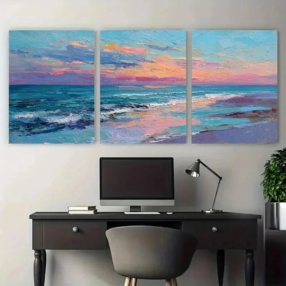 3pcs Vintage Ukrainian Impressionist Perfect Wall Art Set Canvas Framed 50x70cm - High Quality Print 100% Australian Made Wall Canvas Ready to Hang