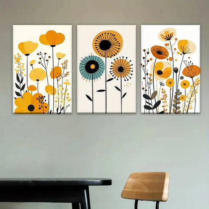 3pcs Featuring a Bouquet of Flowers Wall Art Set Canvas Unframed - High Quality Print 100% Australian Made Wall Canvas - Bella Home Decor