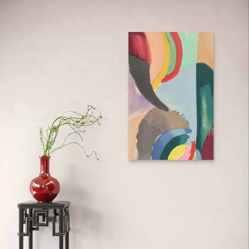 Vibrant Colour Block Abstract Geometric Shapes 40x60cm Metal Print Ready to Hang