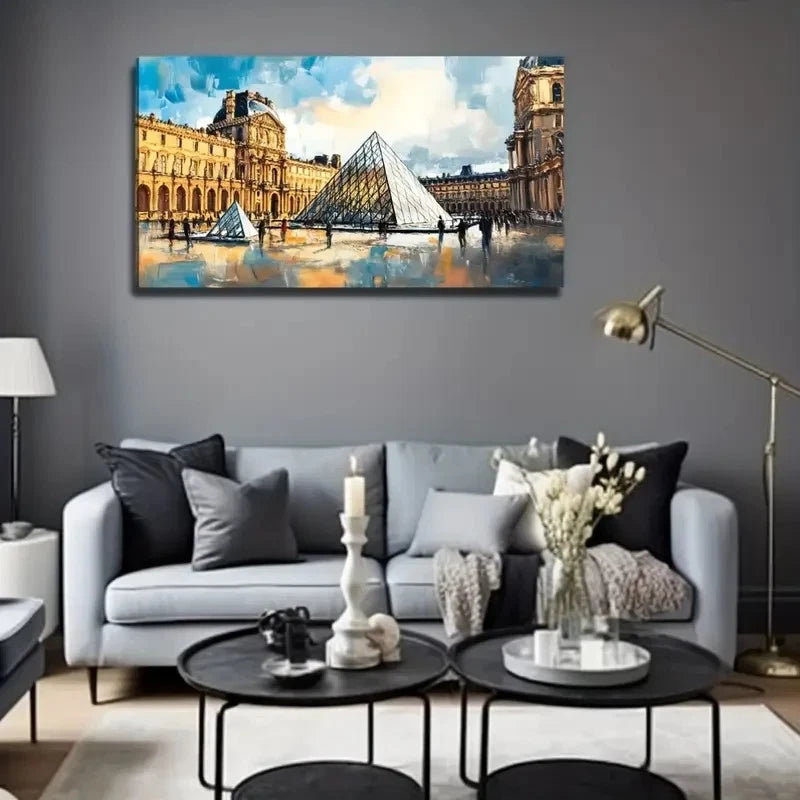 Paris Louvre Decoration Wall Art Canvas Office Home Room Framed 120x60cm