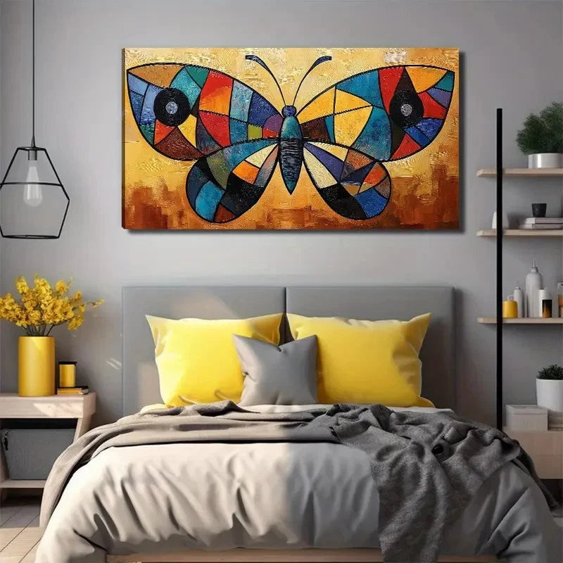 Open-Winged Butterfly Modern Wall Art Canvas Office Home Room Framed 120x60cm