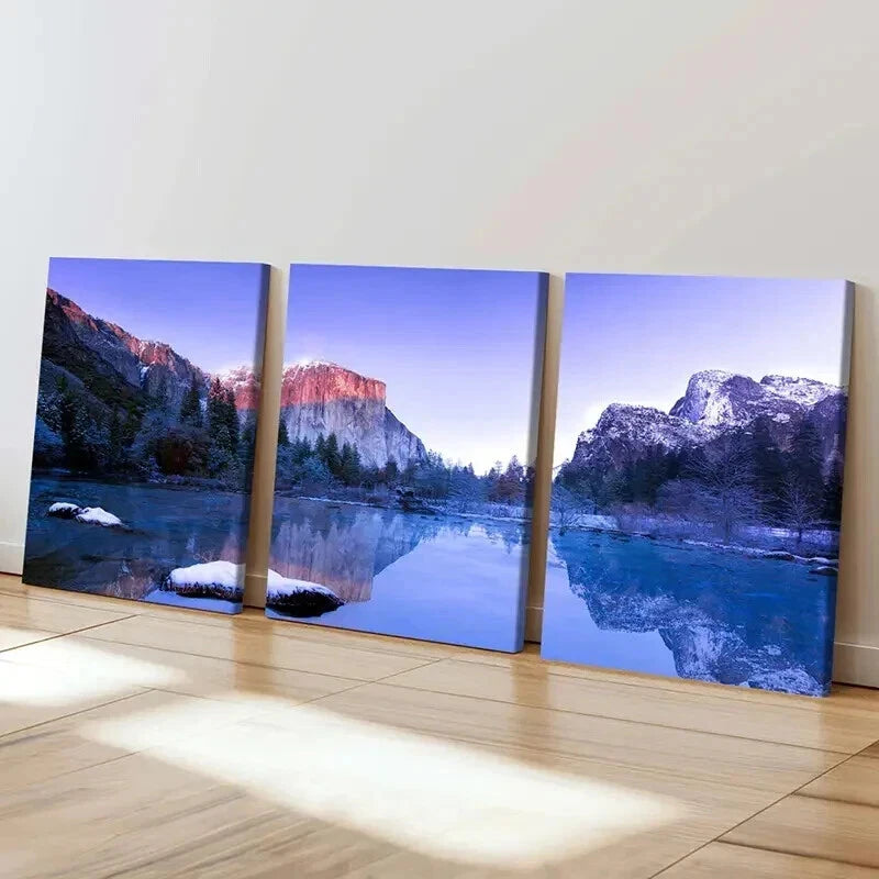 3pcs Magnificent Natural Landscape Art Mountain Wall Art Set Canvas Framed 50x70cm - High Quality Print 100% Australian Made Wall Canvas Ready to Hang - Bella Home Decor