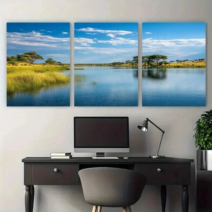 3pcs Zimbabwe Artwork Decor Perfect Wall Art Set Canvas Framed 50x70cm - High Quality Print 100% Australian Made Wall Canvas Ready to Hang