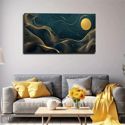 Starry Night Sky Landscape Wall Art canvas office home room framed 120x60cm - Bella Home Decor