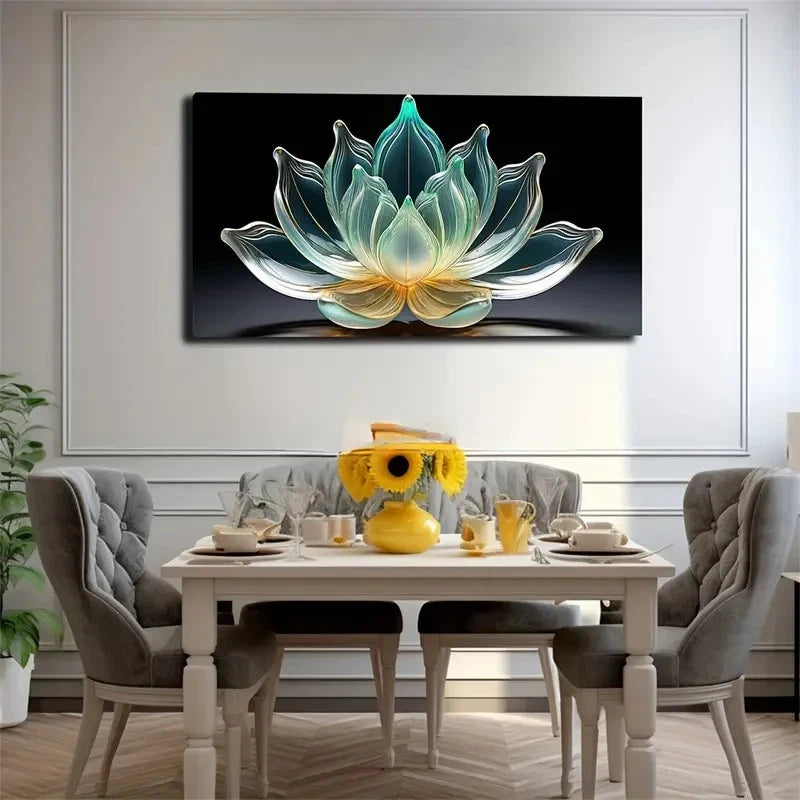 Transparent Petals Wall Art Canvas Office Home Room Framed 120x60cm