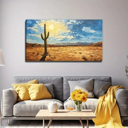 Aesthetic Decoration Cactus Wall Art Canvas Office Home Room Framed 120x60cm