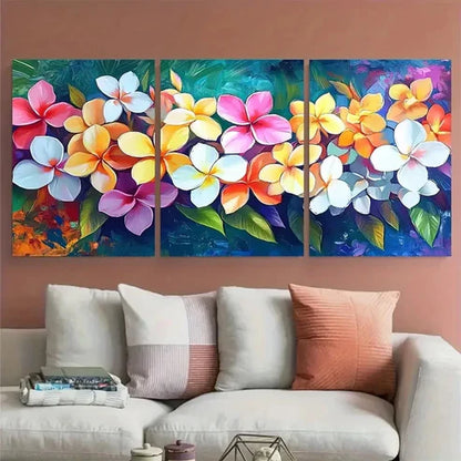 3pcs Thai Floral Oriental Thailand Décor Perfect Wall Art Canvas Unframed - High Quality Print 100% Australian Made Wall Canvas