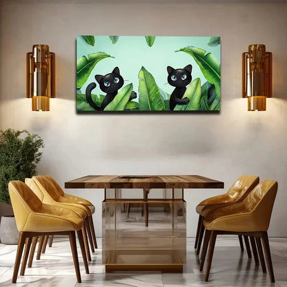 Cartoon Banana Leaf Wall Art Canvas Office Home Room Framed 120x60cm
