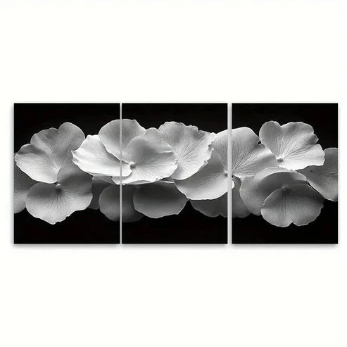 3pcs Black and White Delicate Rose Wall Art Set Canvas Unframed – High Quality Print 100% Australian Made Wall Canvas - Bella Home Decor