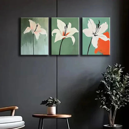 3pcs A Beautiful White Flower Luxurious Perfect Wall Art Set Canvas Unframed - High Quality Print 100% Australian Made Wall Canvas