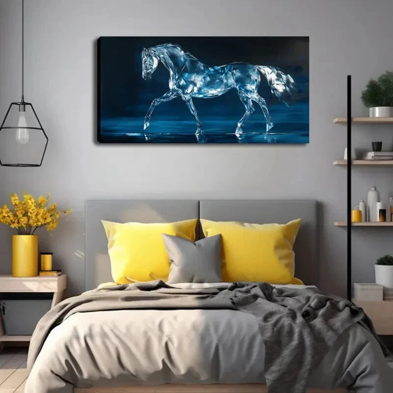 Transparent Crystal Design Wall Art Canvas Office Home Room Framed 120x60cm - Bella Home Decor