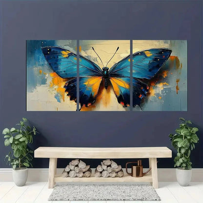 3pcs Modern Butterfly Animal Wall Art Set Canvas Framed 40x60cm - High Quality Print 100% Australian Made Wall Canvas Ready to Hang - Bella Home Decor
