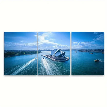 3pcs Sydney Opera Harbour Art Australia  Wall Art Set Canvas Framed 40x60cm - High Quality Print 100% Australian Made Wall Canvas Ready to Hang