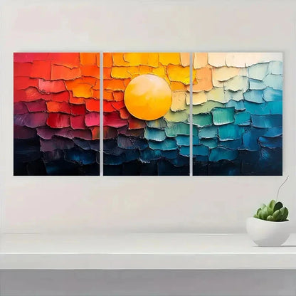 3pcs Vibrant Colorful  Living Room Decor A   Wall Art Set Canvas Framed 60x90cm - High Quality Print 100% Australian Made Wall Canvas Ready to Hang
