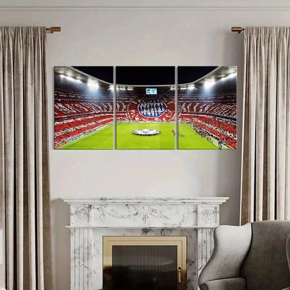 3pcs Bayern Munich Football Stadium Wall Art Set Canvas Framed 50x70cm - High Quality Print 100% Australian Made Wall Canvas Ready to Hang - Bella Home Decor