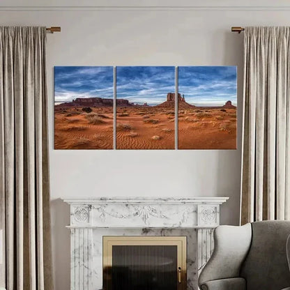 3pcs Monument Valley Landscape Decor Wall Art Canvas Unframed - High Quality Print 100% Australian Made Wall Canvas