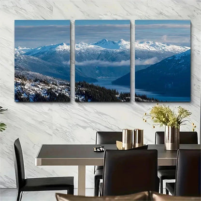 3pcs Mountain Ski Whistler Canada Perfect Wall Art Set Canvas Framed 50x70cm - High Quality Print 100% Australian Made Wall Canvas Ready to Hang