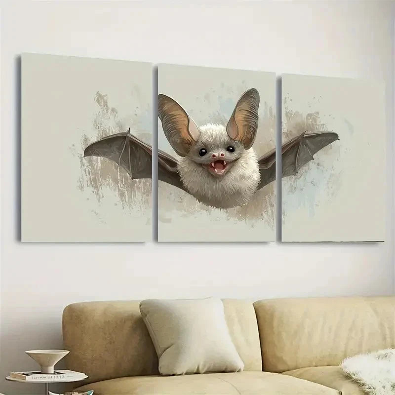 3pcs Farm Style, sucker for puns funny bat puns Wall Art Set Canvas Framed 40x60cm - High Quality Print 100% Australian Made Wall Canvas Ready to Hang - Bella Home Decor