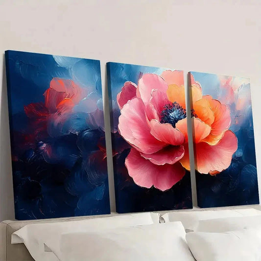 3pcs SOFT PASTEL FLOWER GH Wall Art Set Canvas Framed 60x90cm - High Quality Print 100% Australian Made Wall Canvas Ready to Hang