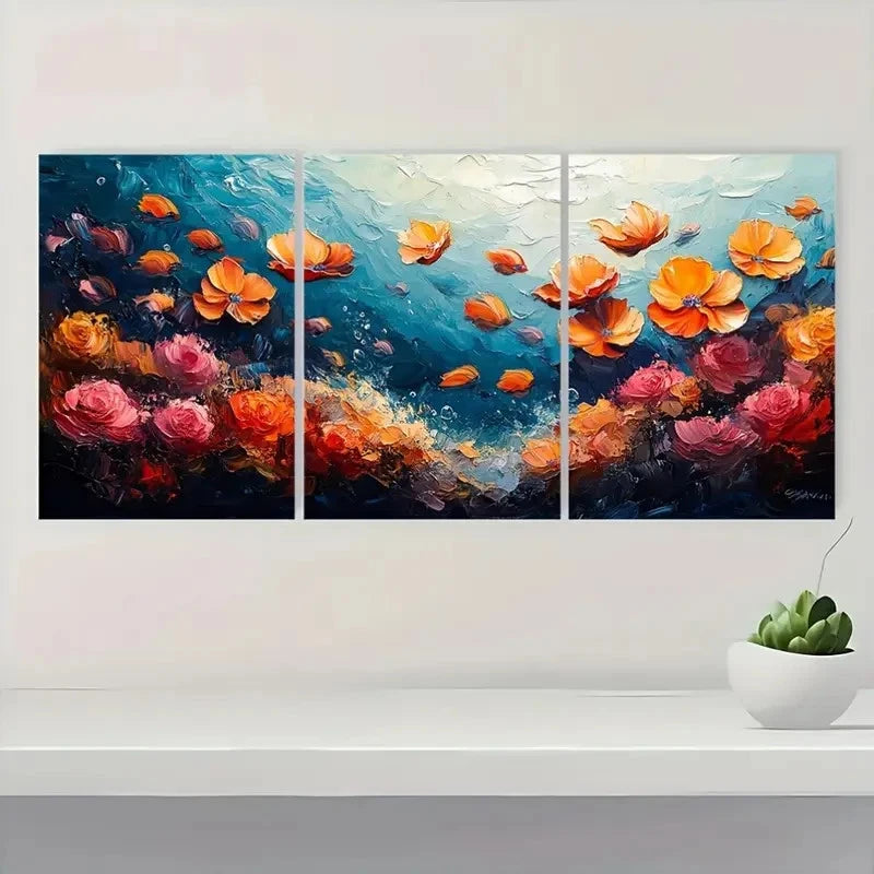 3pcs  Hawaii Fish & Coral Reef  HF     Wall Art Set Canvas Framed 50x70cm - High Quality Print 100% Australian Made Wall Canvas Ready to Hang - Bella Home Decor