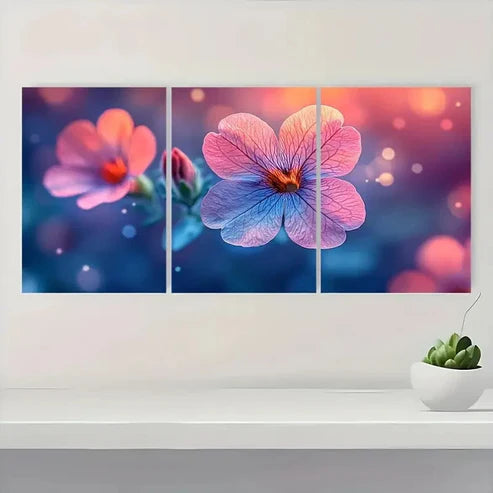 3pcs Olive Tree, Peach Blossom KL Wall Art Set Canvas Unframed - High Quality Print 100% Australian Made Wall Canvas - Bella Home Decor