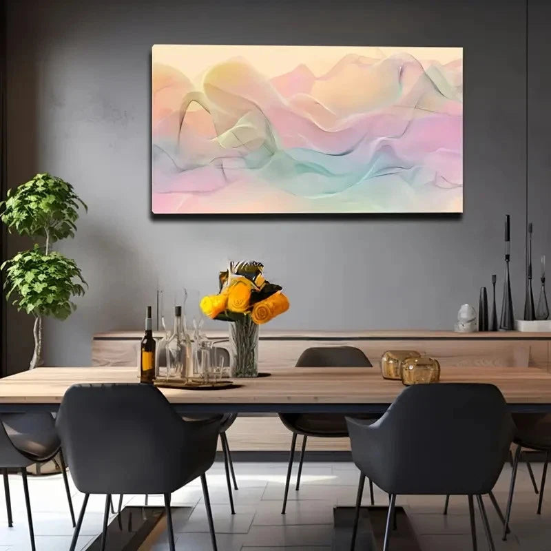 Colorful Cloud & Mist Flow Wall Art Canvas Office Home Room Framed 120x60cm