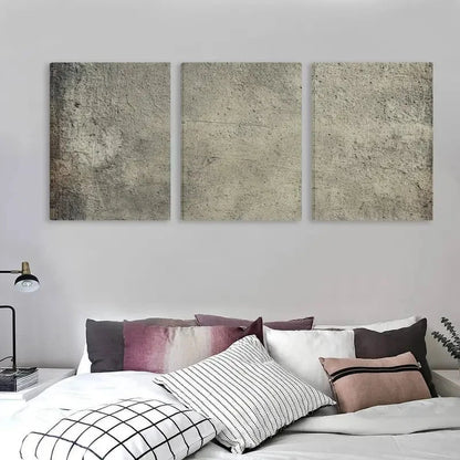 3pcs Grey Concrete Wall Texture Art Panels  Wall Art Set Canvas Framed 40x60cm - High Quality Print 100% Australian Made Wall Canvas Ready to Hang - Bella Home Decor