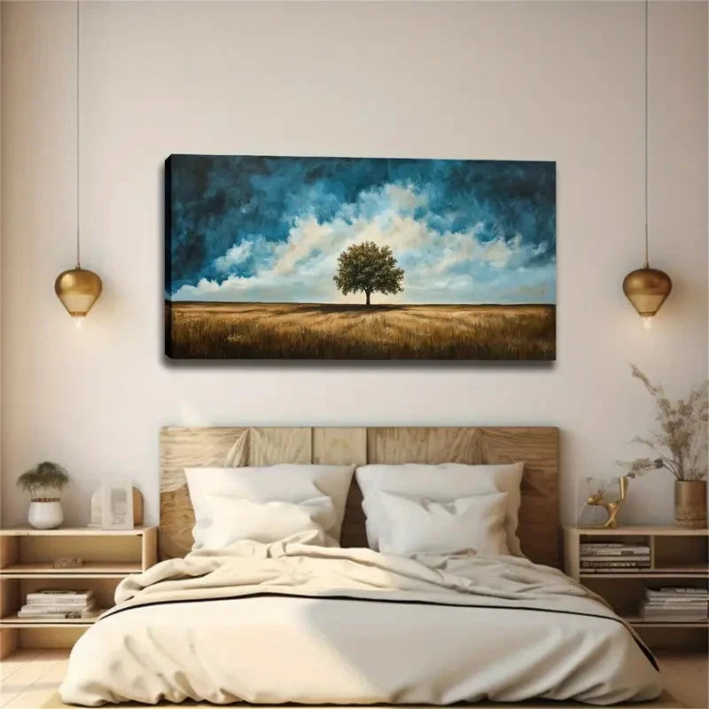 Realistic Golden Grassland Wall Art canvas office home room framed 120x60cm - Bella Home Decor
