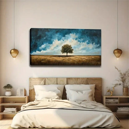Realistic Golden Grassland Wall Art canvas office home room framed 120x60cm - Bella Home Decor