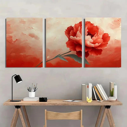 3pcs Two Toned Carnation Beige Perfect Wall Art Set Canvas Framed 40x60cm - High Quality Print 100% Australian Made Wall Canvas Ready to Hang