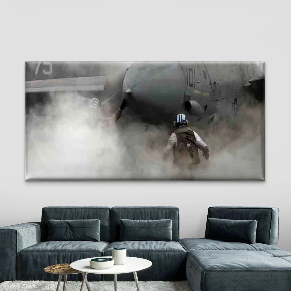 Military Jet Aircraft Wall Art Canvas Office Home Room Framed 120x60cm
