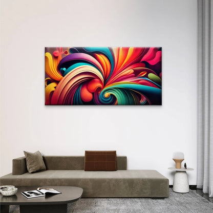 Swirl Colors Abstract Wall Art Canvas Office Home Room Framed 120x60cm