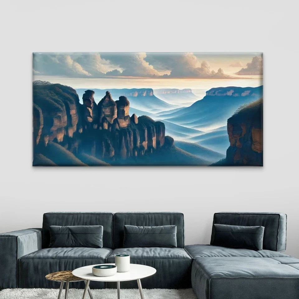 Mountain Landscape Wall Art Canvas Office Home Room Framed 120x60cm