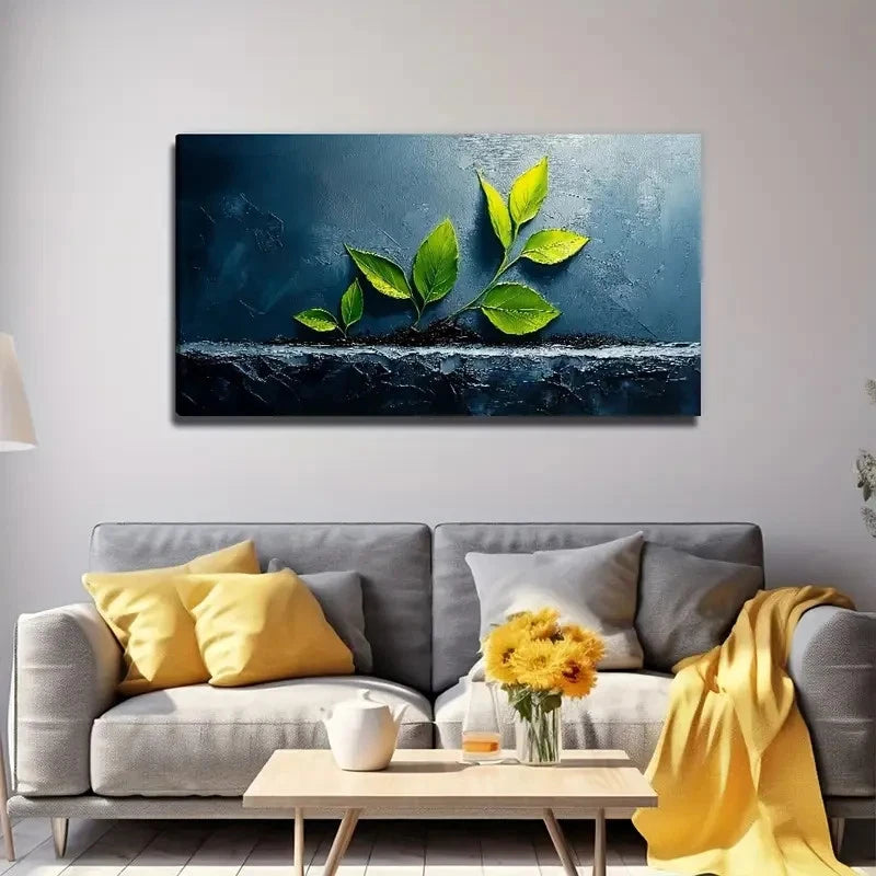 Leaves Symbolizing Life Modern Wall Art Canvas Office Home Room Framed 120x60cm