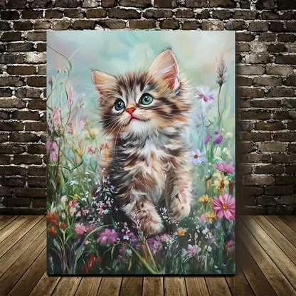 Adorable Norwegian Forest Cat Kitten with Vibrant 40x60cm Metal Print Ready to Hang - Bella Home Decor