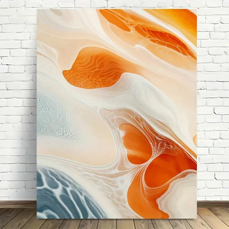 Beautiful Abstract Fluid Modern Vintage Painting 40x60cm Metal Print Ready to Hang - Bella Home Decor
