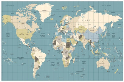 World Map with details 91x61cm poster AU