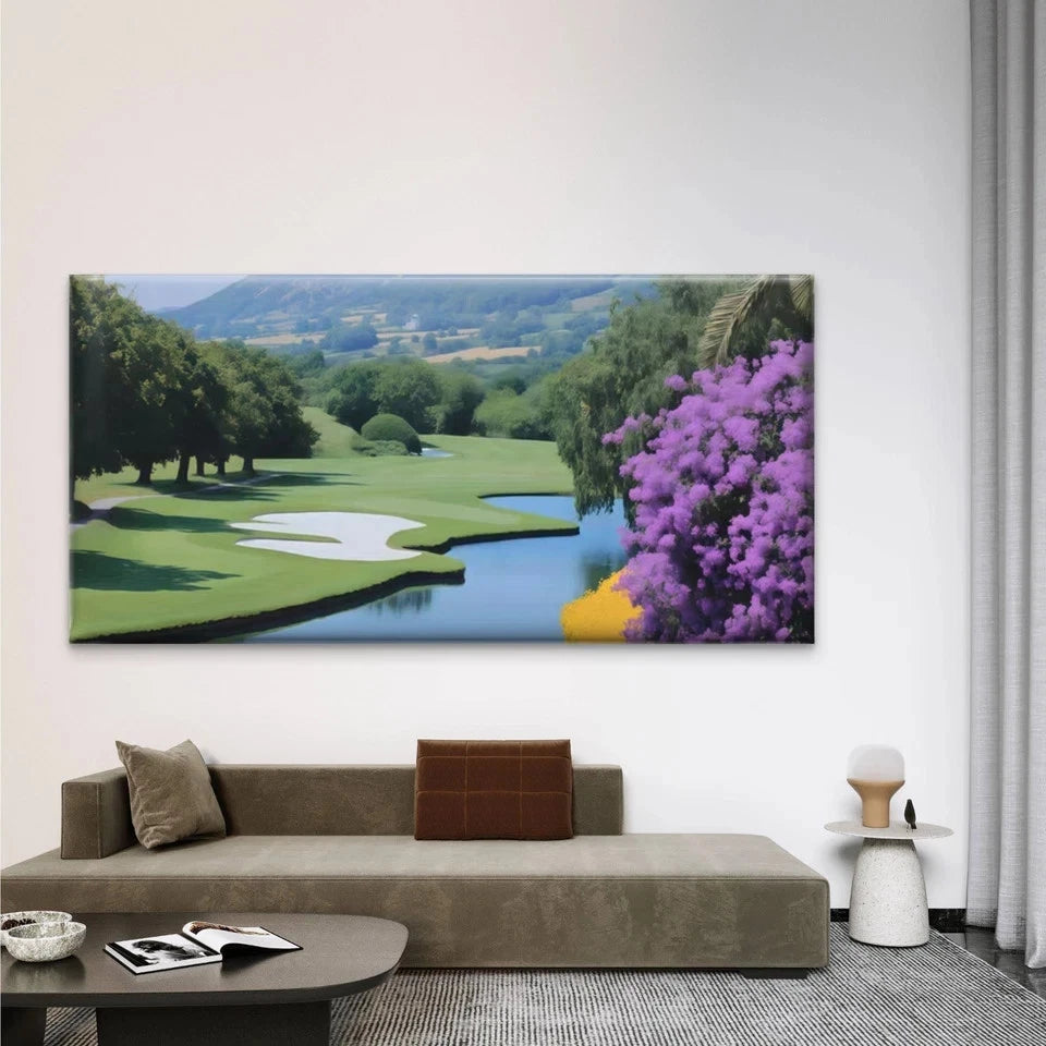 Classic Golf Course Wall Art Canvas Office Home Room Framed 120x60cm