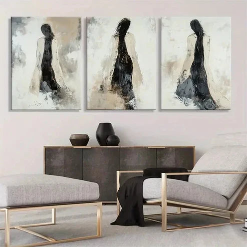 3pcs Elegant Abstract Woman Brushstrokes Perfect Wall Art Set Canvas Unframed - High Quality Print 100% Australian Made Wall Canvas