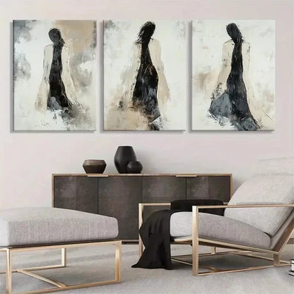 3pcs Elegant Abstract Woman Brushstrokes Perfect Wall Art Set Canvas Unframed - High Quality Print 100% Australian Made Wall Canvas