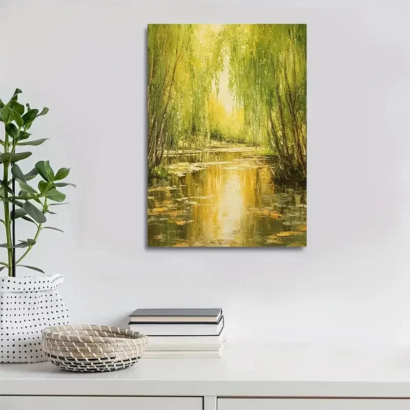 Flourishing Willow Forest Suitable for Cafe Painting 40x60cm Metal Print Ready to Hang
