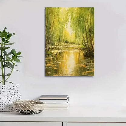 Flourishing Willow Forest Suitable for Cafe Painting 40x60cm Metal Print Ready to Hang