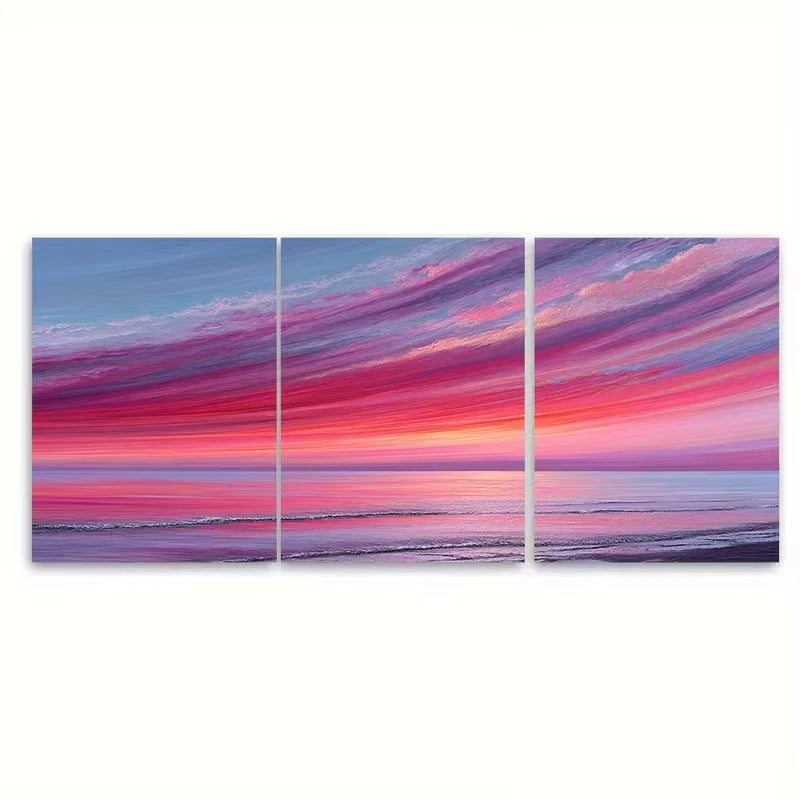 3pcs Colorful Sky Surrealist Oil Painting Wall Art Set Canvas Framed 40x60cm - High Quality Print 100% Australian Made Wall Canvas Ready to Hang - Bella Home Decor