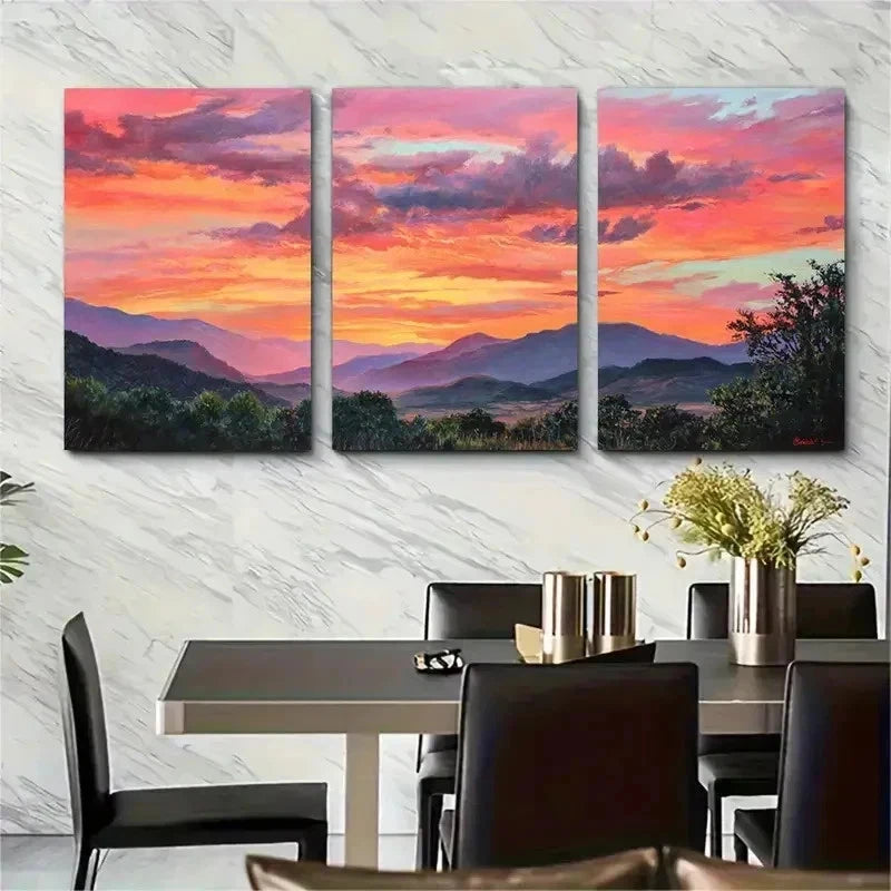 3pcs Florence E Ware Sunrise Nature Perfect Wall Art Set Canvas Framed 50x70cm - High Quality Print 100% Australian Made Wall Canvas Ready to Hang