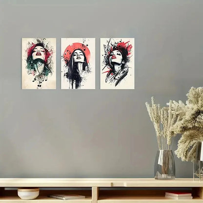 3pcs Music Artists with Dynamic Brushstroke  Wall Art Canvas Framed 40x60cm - High Quality Print 100% Australian Made Wall Canvas Ready to Hang