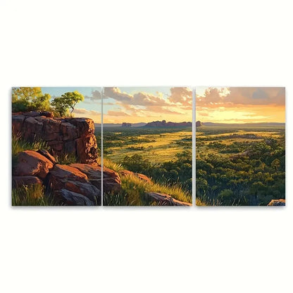 3pcs Australian Kakadu National Park  Wall Art Set Canvas Framed 50x70cm - High Quality Print 100% Australian Made Wall Canvas Ready to Hang - Bella Home Decor