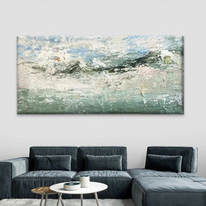 Abstract Greenish-Blue Wall Art Canvas Office Home Room Framed 120x60cm